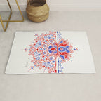 Sacred Lotus Mandala - Red & Blue Palette Rug Gallery Image 1