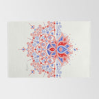 Sacred Lotus Mandala - Red & Blue Palette Rug Gallery Image 2