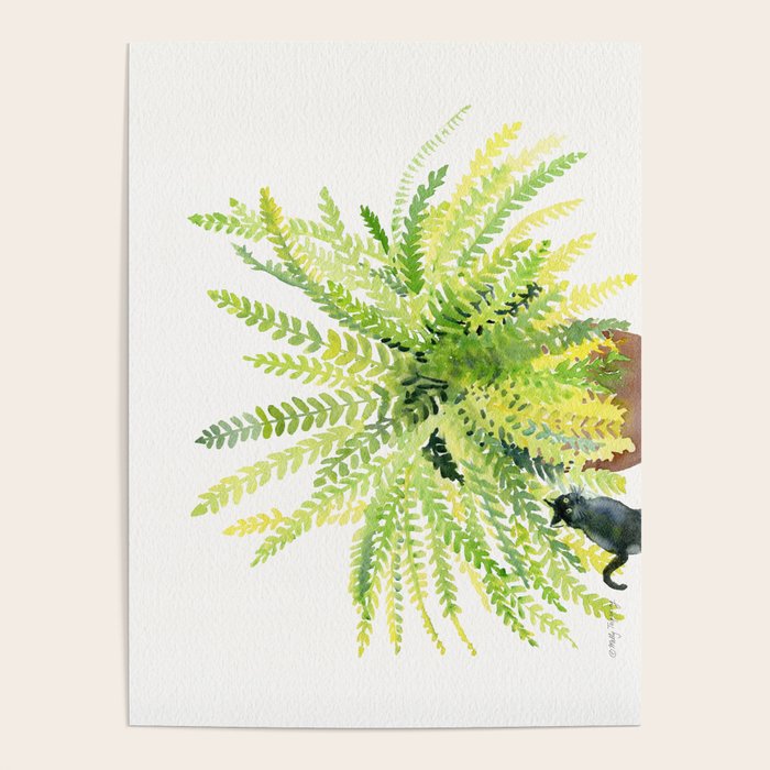 Cat and Fern Poster Gallery Image 4
