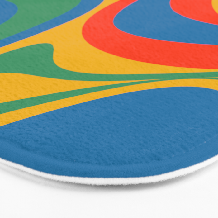 New Groove Retro Swirl Colorful Rainbow Abstract Pattern Bath Mat Gallery Image 3