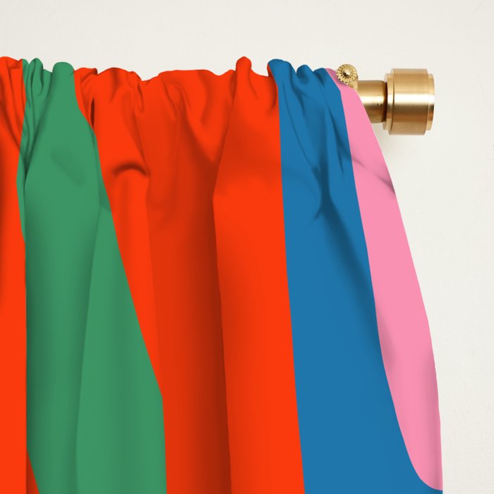 New Groove Retro Swirl Colorful Rainbow Abstract Pattern Window Curtain Gallery Image 2