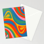 New Groove Retro Swirl Colorful Rainbow Abstract Pattern Stationery Card Gallery Image 2