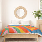 New Groove Retro Swirl Colorful Rainbow Abstract Pattern Duvet Cover Gallery Image 3