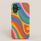 New Groove Retro Swirl Colorful Rainbow Abstract Pattern iPhone Case Gallery Image 1