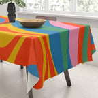New Groove Retro Swirl Colorful Rainbow Abstract Pattern Tablecloth Gallery Image 3
