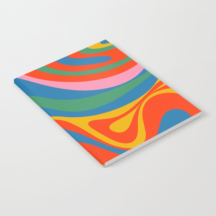 New Groove Retro Swirl Colorful Rainbow Abstract Pattern Notebook Gallery Image 2
