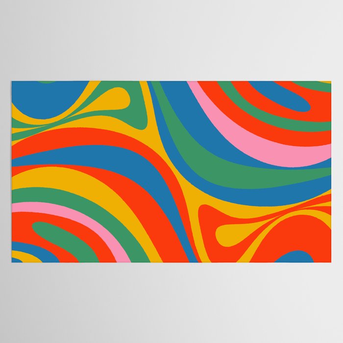 New Groove Retro Swirl Colorful Rainbow Abstract Pattern Tablecloth Gallery Image 2