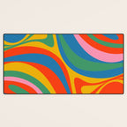 New Groove Retro Swirl Colorful Rainbow Abstract Pattern Desk Mat Gallery Image 3