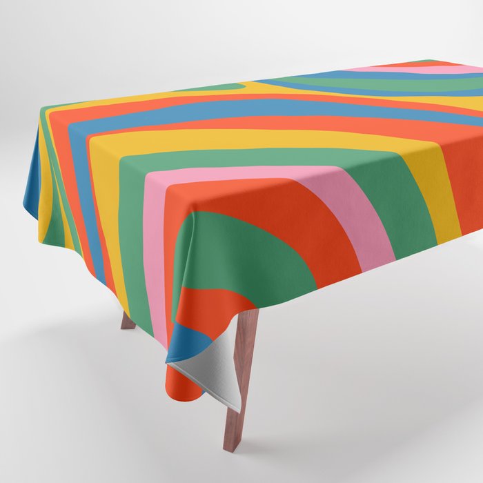 New Groove Retro Swirl Colorful Rainbow Abstract Pattern Tablecloth Gallery Image 1
