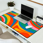 New Groove Retro Swirl Colorful Rainbow Abstract Pattern Desk Mat Gallery Image 2