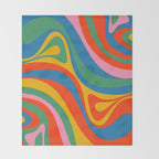 New Groove Retro Swirl Colorful Rainbow Abstract Pattern Throw Blanket Gallery Image 2