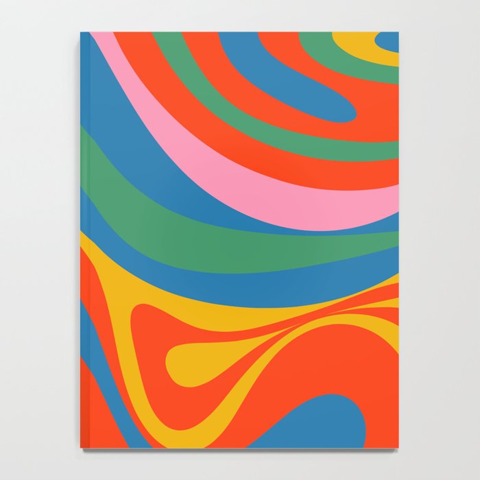 New Groove Retro Swirl Colorful Rainbow Abstract Pattern Notebook Gallery Image 4