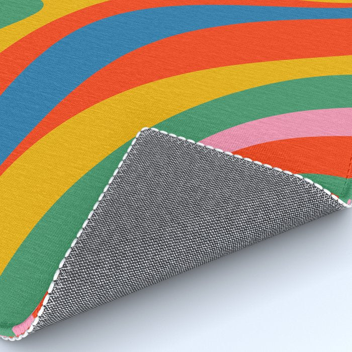 New Groove Retro Swirl Colorful Rainbow Abstract Pattern Rug Gallery Image 4