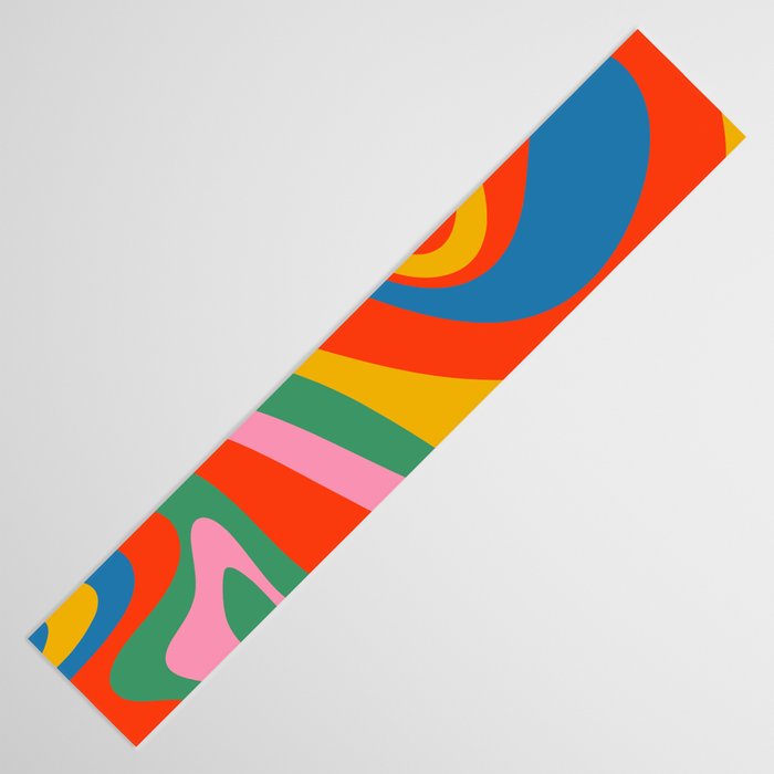 New Groove Retro Swirl Colorful Rainbow Abstract Pattern Table Runner Gallery Image 3