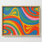 New Groove Retro Swirl Colorful Rainbow Abstract Pattern Serving Tray Gallery Image 1
