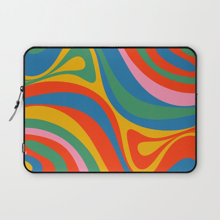 New Groove Retro Swirl Colorful Rainbow Abstract Pattern Laptop Sleeve Gallery Image 1