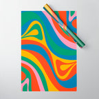 New Groove Retro Swirl Colorful Rainbow Abstract Pattern Wrapping Paper Gallery Image 1