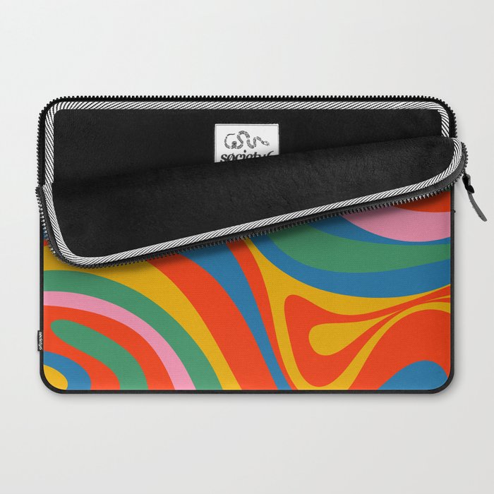 New Groove Retro Swirl Colorful Rainbow Abstract Pattern Laptop Sleeve Gallery Image 2