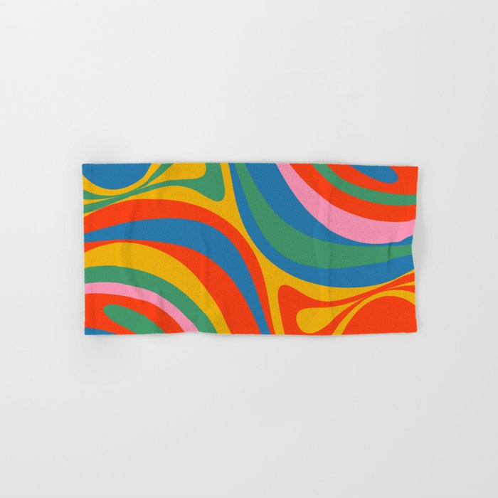 New Groove Retro Swirl Colorful Rainbow Abstract Pattern Bath Towel Gallery Image 1