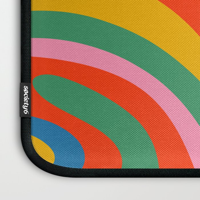 New Groove Retro Swirl Colorful Rainbow Abstract Pattern Laptop Sleeve Gallery Image 3
