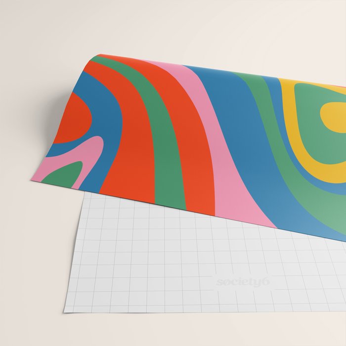New Groove Retro Swirl Colorful Rainbow Abstract Pattern Wrapping Paper Gallery Image 2