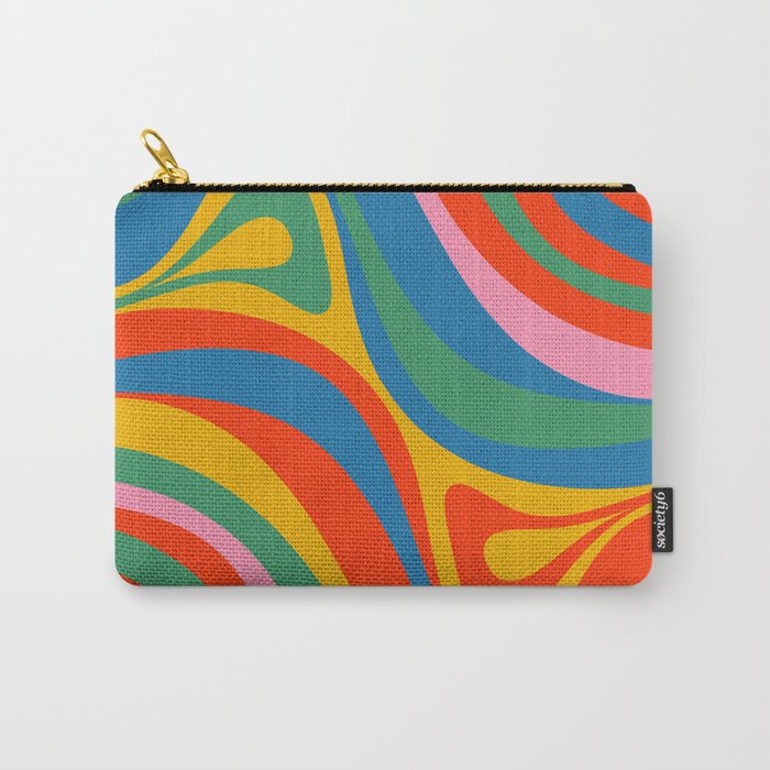 New Groove Retro Swirl Colorful Rainbow Abstract Pattern Carry All Pouch Gallery Image 1