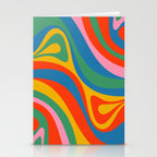 New Groove Retro Swirl Colorful Rainbow Abstract Pattern Stationery Card Gallery Image 2