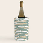 Colorful Stripes, Green and Beige, Abstract Art Wine Chiller Gallery Image 1