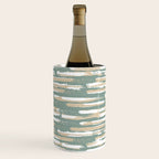 Colorful Stripes, Green and Beige, Abstract Art Wine Chiller Gallery Image 2
