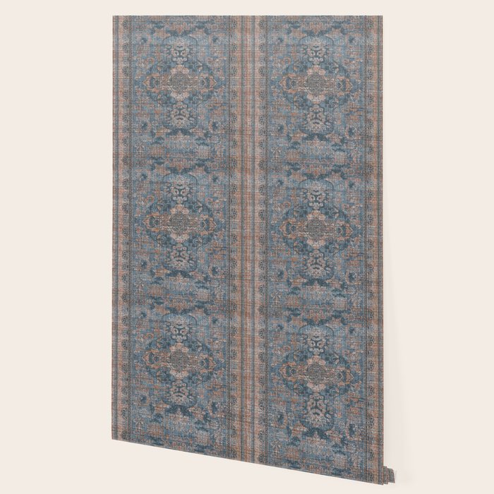 Antique Oriental Persian Blue Rust Wallpaper Gallery Image 2