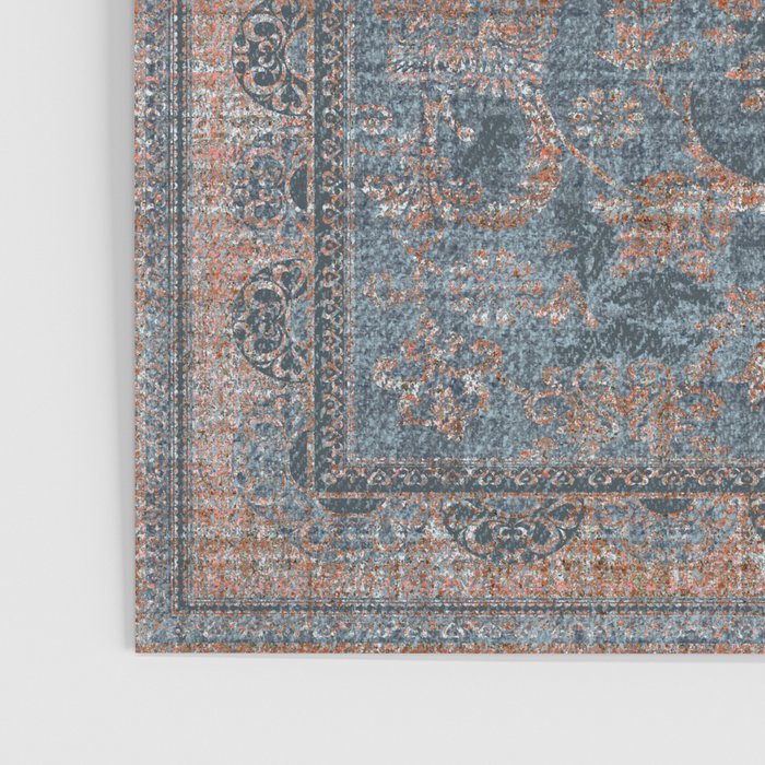 Antique Oriental Persian Blue Rust Poster Gallery Image 3