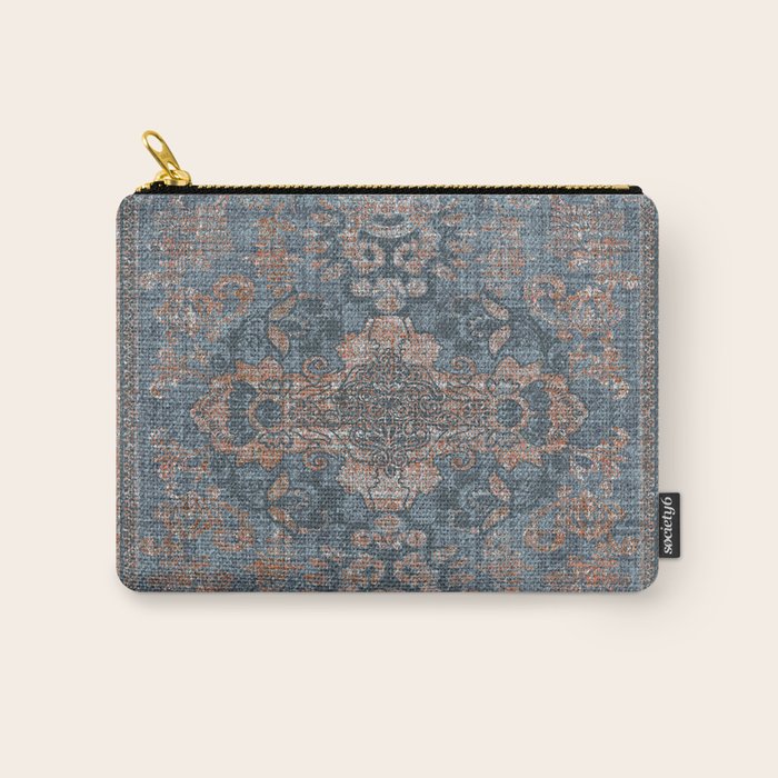 Antique Oriental Persian Blue Rust Carry All Pouch Gallery Image 1