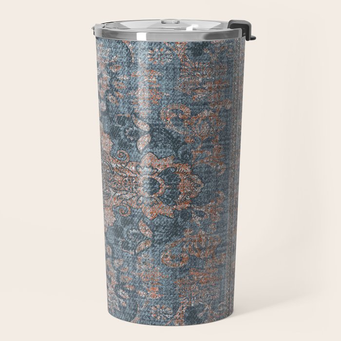 Antique Oriental Persian Blue Rust Travel Mug Gallery Image 2