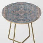 Antique Oriental Persian Blue Rust Side Table Gallery Image 2