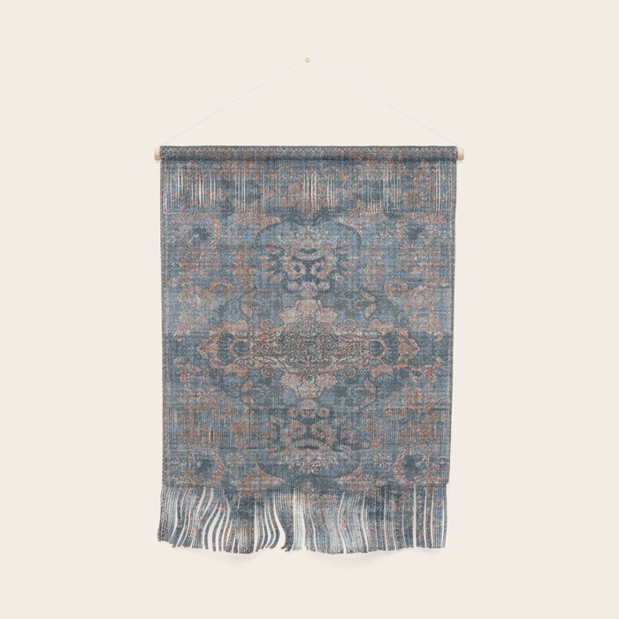 Antique Oriental Persian Blue Rust Wall Hanging Gallery Image 1