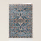 Antique Oriental Persian Blue Rust Stationery Card Gallery Image 2
