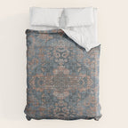 Antique Oriental Persian Blue Rust Duvet Cover Gallery Image 6
