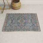 Antique Oriental Persian Blue Rust Rug Gallery Image 1