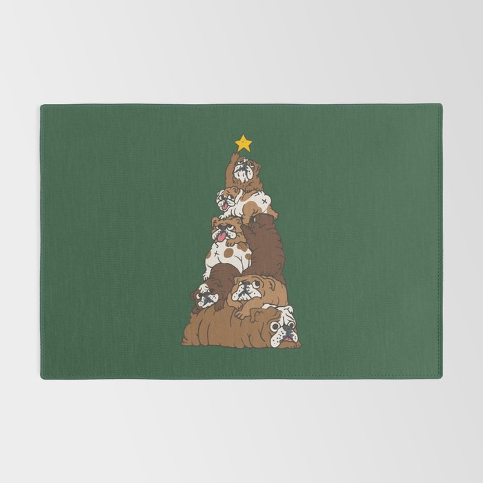 Christmas Tree English Bulldog Rug Gallery Image 2