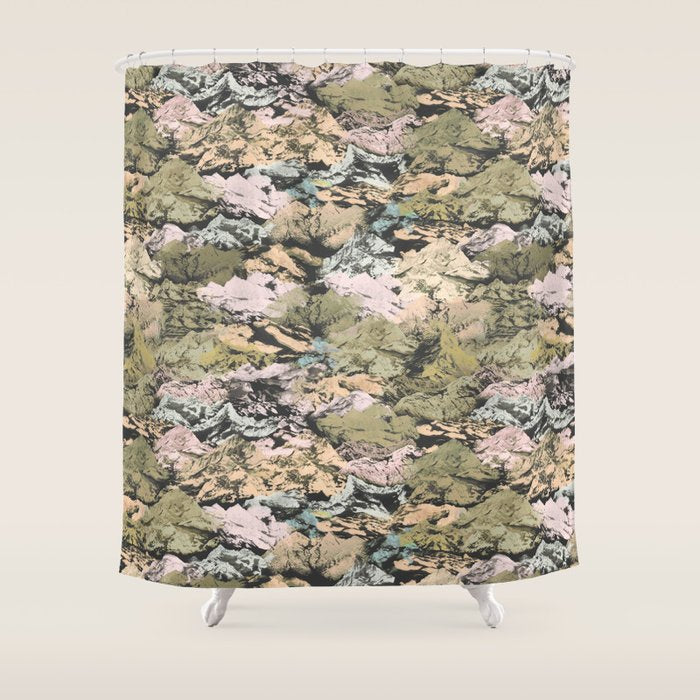 Abstract colorful dark mountains C Shower Curtain Gallery Image 1
