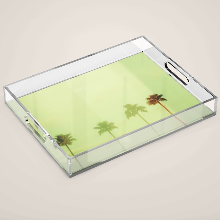 Four Palm Trees - Green Acrylic Tray Gallery Image 1