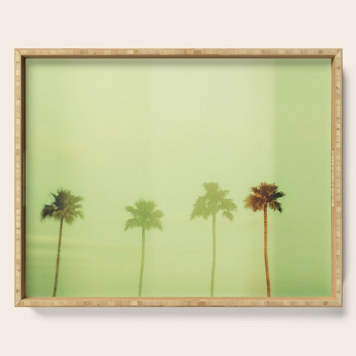 Four Palm Trees - Green Serving Tray Gallery Image 1