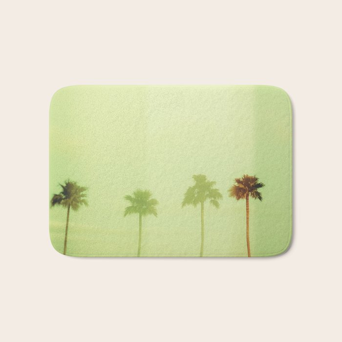 Four Palm Trees - Green Bath Mat Gallery Image 1