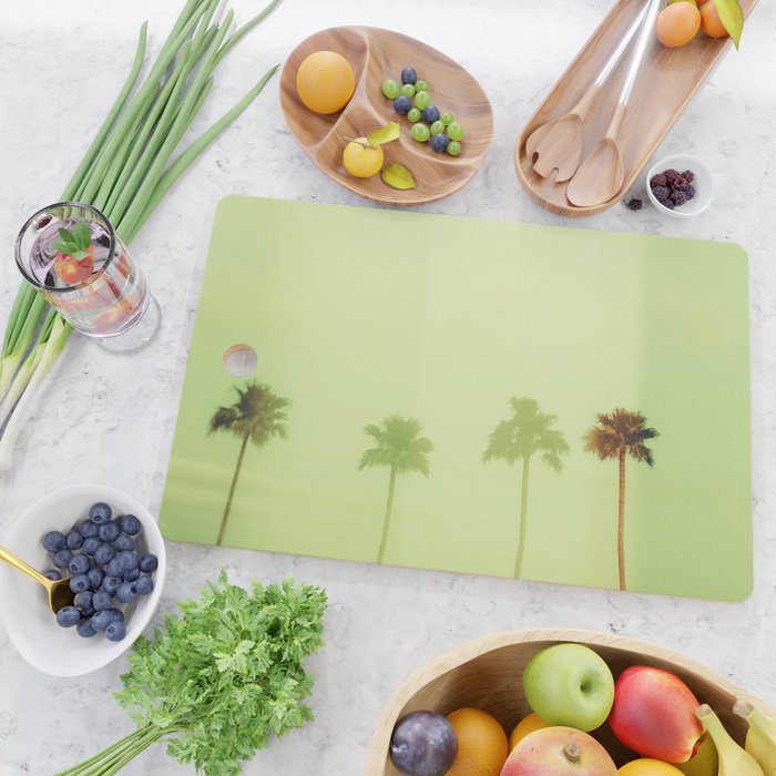 Four Palm Trees - Green Cutting Board Gallery Image 2