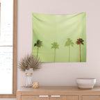 Four Palm Trees - Green Wall Tapestry Gallery Image 2