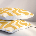 Retro 70s Swirl Spiral Banana Yellow Groovie  Pillow Sham Gallery Image 3