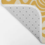 Retro 70s Swirl Spiral Banana Yellow Groovie  Bath Mat Gallery Image 2
