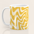 Retro 70s Swirl Spiral Banana Yellow Groovie  Coffee Mug Gallery Image 3
