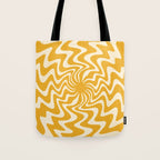 Retro 70s Swirl Spiral Banana Yellow Groovie  Tote Bag Gallery Image 1