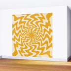 Retro 70s Swirl Spiral Banana Yellow Groovie  Wall Mural Gallery Image 2